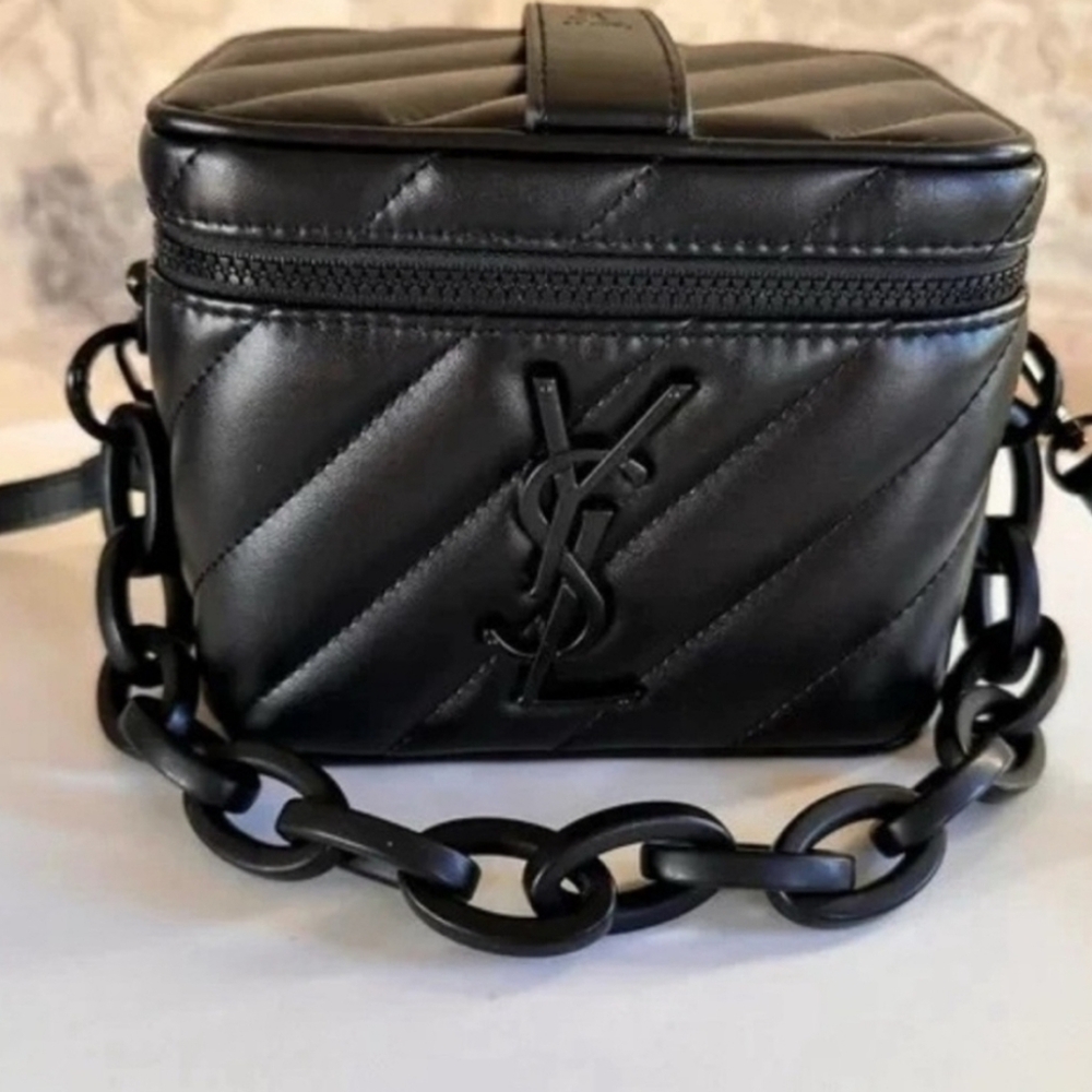 YSL Parfumes Collection Converted Black Quilted Vanity Crossbody/Handbag NIB - Picture 10 of 11